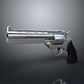 Silver Revolver With Black Grip And Detailed Metal Design Features