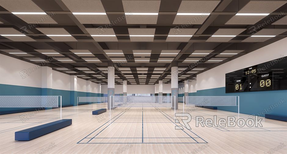 modern badminton court model