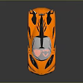 Orange Futuristic Sports Car With Sleek Design Transparent Roof And Sporty Wheels