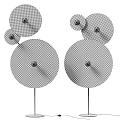 Modern Colorful Floor Lamp With Multiple Circular Shades And White Spheres