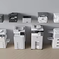 Various Office Appliances Including Multifunctional Printers And Copiers In Office Setting 3d model