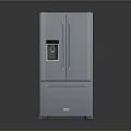 Sleek Stainless Steel Double Door Refrigerator With Bottom Freezer Drawer And Ice Maker