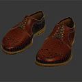 Burgundy Leather Brogue Shoes Lace Up With Perforated Design And Brown Soles