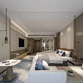 Elegant Modern Hotel Room Interior With King Bed Sofa TV And Decorative Rug