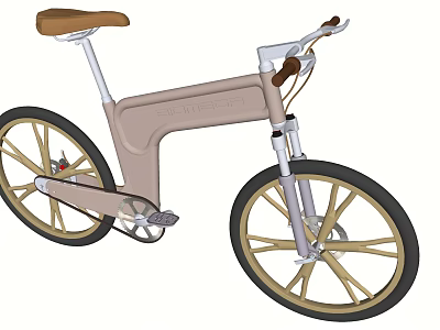 Vintage Bicycle With Brown Leather Seat Sleek Metal Frame And Classic Design 3d model