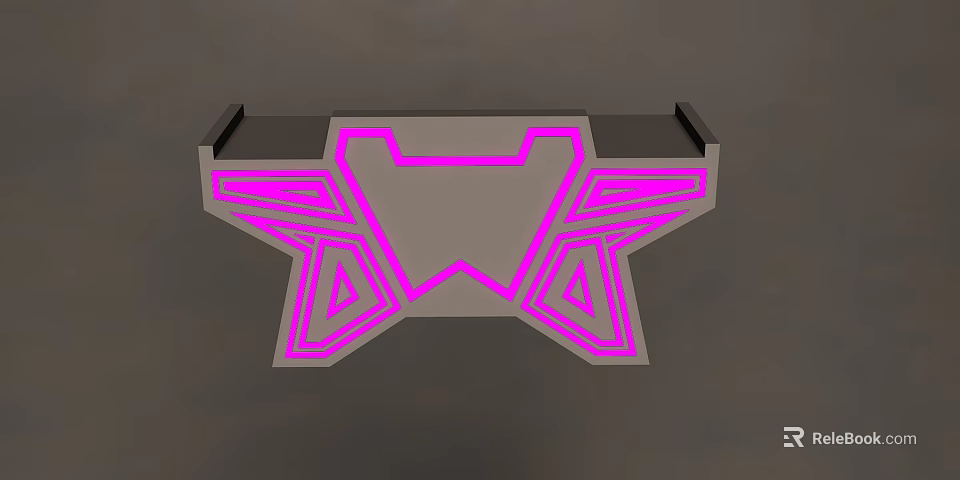 Modern Commercial Equipment Countertop With Pink Glowing Lines And Geometric Design 3d model 
