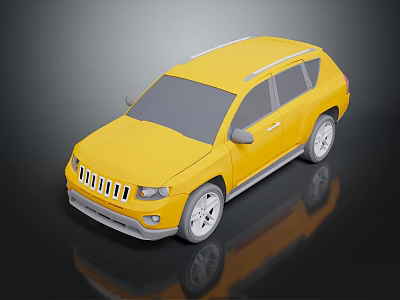 Yellow SUV 3D Rendered Model Featuring Reflection And Shiny Exterior Details 3d model