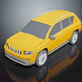 Yellow SUV 3D Rendered Model Featuring Reflection And Shiny Exterior Details 3d model