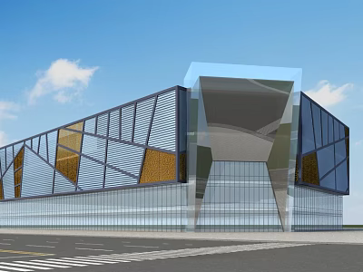 Modern Farmers Market Commercial Complex Building 3d model