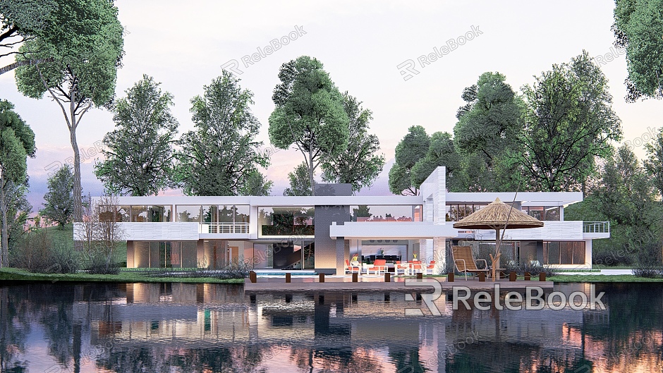 Modern single-family villa villa mansion lakeside club model