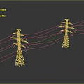 White High Voltage Tower Sculpture With Intricate Structure And Reflections On Black Background