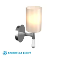 Modern Wall Lamp With Cylindrical Light Colored Shade Silver Metal Base And Soft Lighting