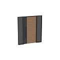 Modern Wooden Panel Door With Black Frame And Glass Side Panels Design