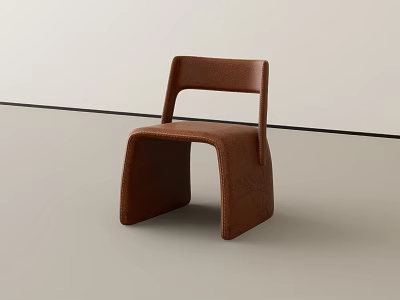 Brown Leather Leisure Chair With Modern Minimalist Sleek Design And Smooth Lines 3d model