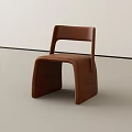 Brown Leather Leisure Chair With Modern Minimalist Sleek Design And Smooth Lines