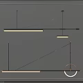 Modern Geometric Pendant Lights With Linear Design And Black Gold Metal Finish For Interior Decoration