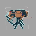 Modern robot dog Four groups of robot dog 3d model