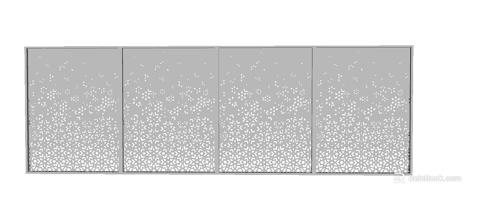 Modern Perforated Screen Wall Design With Intricate Geometric Patterns And Decorative Details 3d model