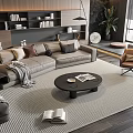 Modern sofa coffee table combination 3d model