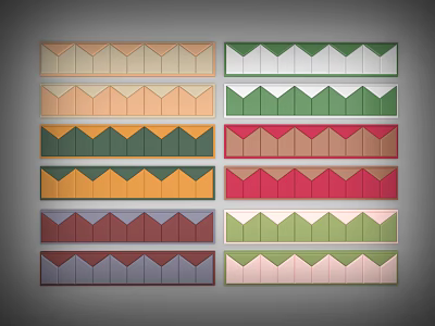 Decorative Assorted Color Soft Upholstery Panels With Geometric Patterns For Interior Use 3d model