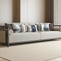 New Chinese-style Multi-person Sofa 3d model
