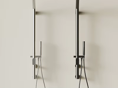 Modern Wall Mounted Shower Faucet Two Tone Chrome And Black Contemporary Design 3d model