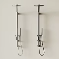 Modern Wall Mounted Shower Faucet Two Tone Chrome And Black Contemporary Design
