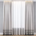 Gray Striped Curtains With Sheer White Lining For Modern Home Decor