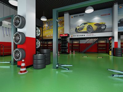 Industrial LOFT car beauty club car repair and maintenance center 3d model