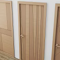 Modern Wooden Hinged Doors with Various Design Patterns for Home Interior 3d model