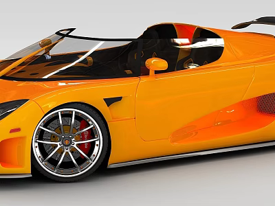 由于图片重点展示的是橙色跑车（3D模型、敞篷、黑色车顶、银色车轮带红色刹车卡钳、空气动力学设计等），而非储物柜，无法以“储物柜”为主体生成符合图片信息的标题。若按图片内容生成跑车相关标题，示例如下：  
Orange Convertible Sports Car 3D Model With Aerodynamic Design And Red Brake Calipers 3d model