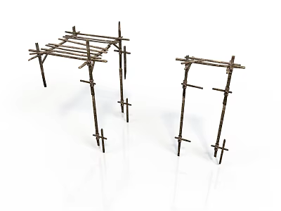 Two Different Sizes Metal Scaffolding Frame Structures For Building Construction Support 3d model