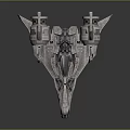 Futuristic Spaceship With Twin Engines Green Accents And Sleek Metallic Design