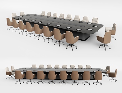 Modern Conference Table and Chair 3d model