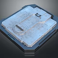 Technological Metallic Platform With Hexagonal Structure Grooves Patterns And Square Interface