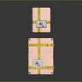 Daily Necessities Metal Storage Cases Strapped With Yellow Tape And Labels