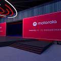 Motorola 2021 Consumer Electronics New Product Launch Event Stage With Red Screens And Audience Seats