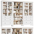 Modern White Bookcase With Open Shelves Drawers And Organized Book Storage