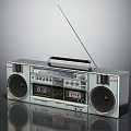 Vintage Radio Cassette Player With Dual Speakers Tape Deck And FM Antenna