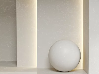 White Decorative Sphere in Light Colored Indoor Space with Soft Lighting Effects 3d model
