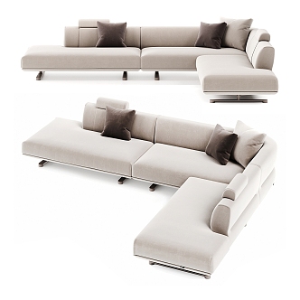 Simple Double Sofa Double Sofa Simple Sofa Grey Sofa Living Room Sofa 3d model