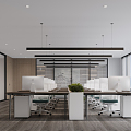 modern public office area open office general manager office 3d model