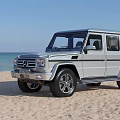Mercedes-Benz Various Car Models in Silver Gray and White on Beach with Ocean View