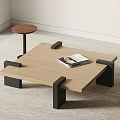 Middle Ancient Style Coffee Table Combination Solid Wood Coffee Table Square Coffee Table 3d model