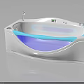 Modern Bathtub Furniture With Blue Accents Curved Design And Sleek Control Panel