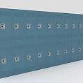 Blue Metal Lockers Row With Multiple Storage Units And Lockable Doors