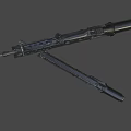 Two Modern Tactical Rifles Display Featuring Barrel Stock Scope And Magazine Components 3d model