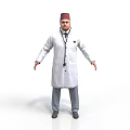 White Doctor Coat With Red Cap And Stethoscope Daily Life Essentials