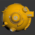 Yellow Submersible Water Vehicle with Circular Design Transparent Window and DB Label