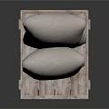 Wooden Crate With Light Colored Cushions For Home Decor And Living Room Use